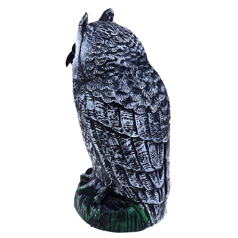 1PC Large Realistic Owl Decoy With Rotating Head Bird/Pigeon Crow Scarer Scarecrow Simulation Plastic Protects Garden | Дом и сад