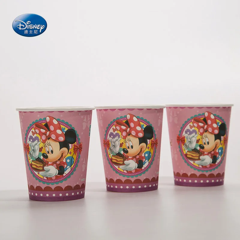 Cup 6pcs Минни Маус Дети День Рождения украшения для вечеринки наборы бумага Гарланд тарелки чашки, ребенок, Душ Поставки - Цвет: Cup 6pcs