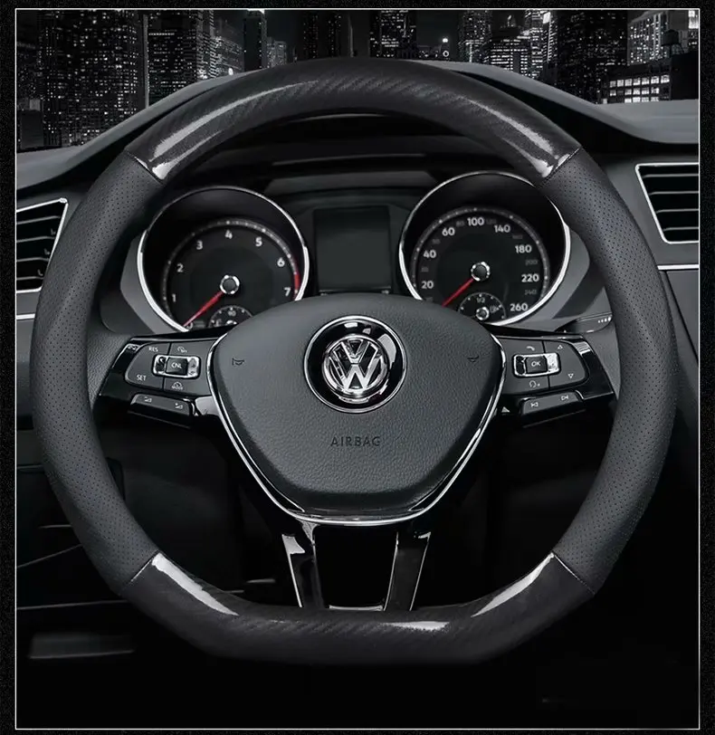 B black no logo Автомобильный руль-силиконовое покрытие для руля 37 38 см 1" для Volkswagen VW Ameo Arteon/CC Beetle, Golf, Jetta Lamando Passat Phideon Polo Up Vento - Название цвета: B black no logo