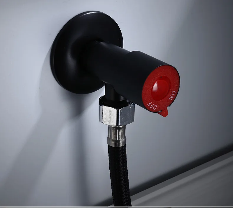 Набор оборудования для ванной комнаты#6 матовый угловой клапан 304 нержавеющая сталь заправочные клапаны Универсальный G1/2 резьба треугольный клапан туалет раковина