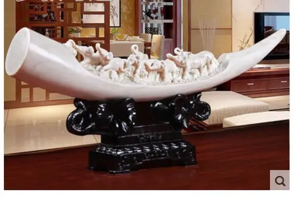 resin Imitation white ivory Arts s ornaments Fortune office like elephant lucky evil Home gifts decorationroom Art Statue | Дом и сад