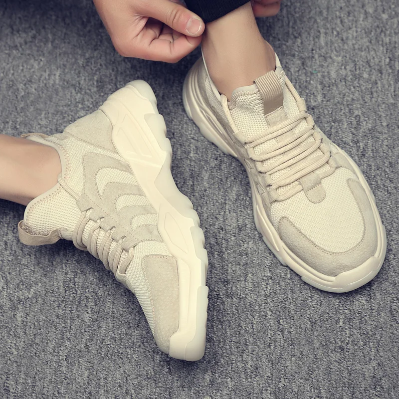 2019 new spring men's shoes Korean edition trend breathable all-in-one web celebrity dad running sports casual | Обувь