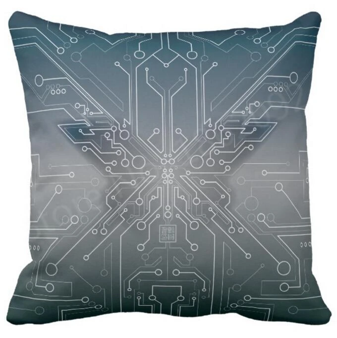 

Novelty Intergrated Circuit Butterfly Cushion Cover Computer Geek Circuit Board Throw Pillow Case Square Funny Cool Gifts 18"