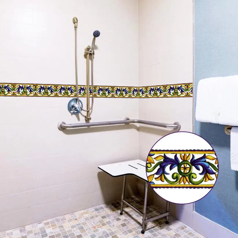 

Vintage Flower Vine Stickers Kitchen Bathroom Tile Decor Waist Line Glass Door Wallpaper Borders Sticker Adhesive Stikers QT155