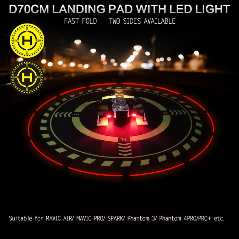 Портативный Pad D70cm Вертолетная площадка складной Посадка поле с освещения для DJI