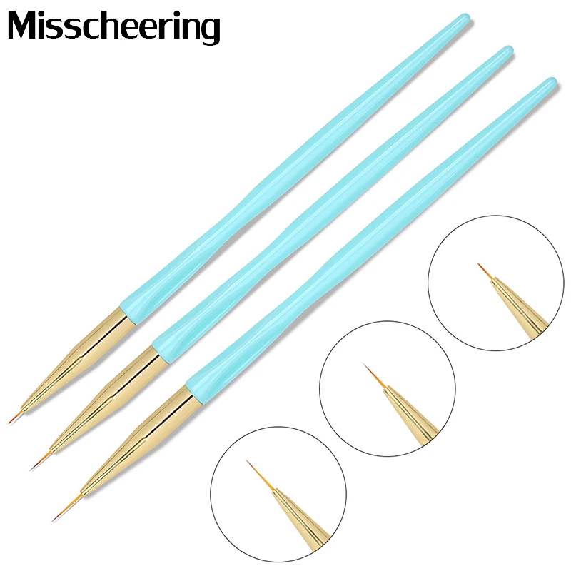 

3pcs/set Nail Art Liner Painting Pen 3D Tips DIY Acrylic UV Gel Brushes Drawing Kit Flower Line Grid French Design Manicure Tool