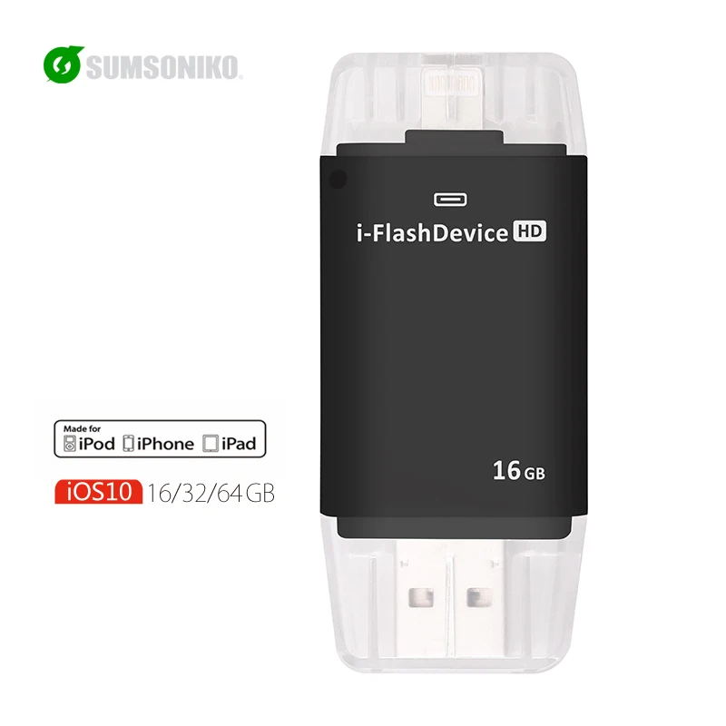 Sumsoniko 3 в 1 карту флэш-памяти с интерфейсом USB 32 ГБ 64 флешки для IPhone IPad android внешних