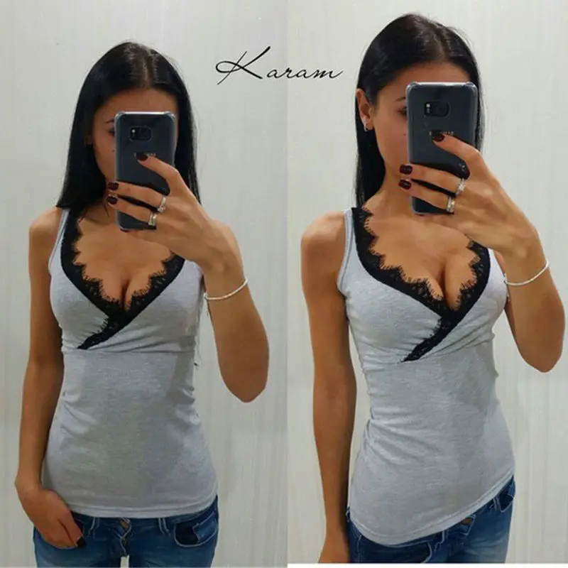 Женский кружевной топ без рукавов с V образным вырезом|top sleeveless|vest topladies vest tops |