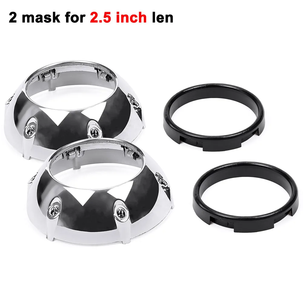 2 mask for 2.5in len 3,0 дюймов проектор Объектив Маска Легкая установка проектор Объектив кожух для Q5 Hella 5 Bi-xenon hid Len LHD RHD фары для автомобиля стиль - Цвет: 2 mask for 2.5in len
