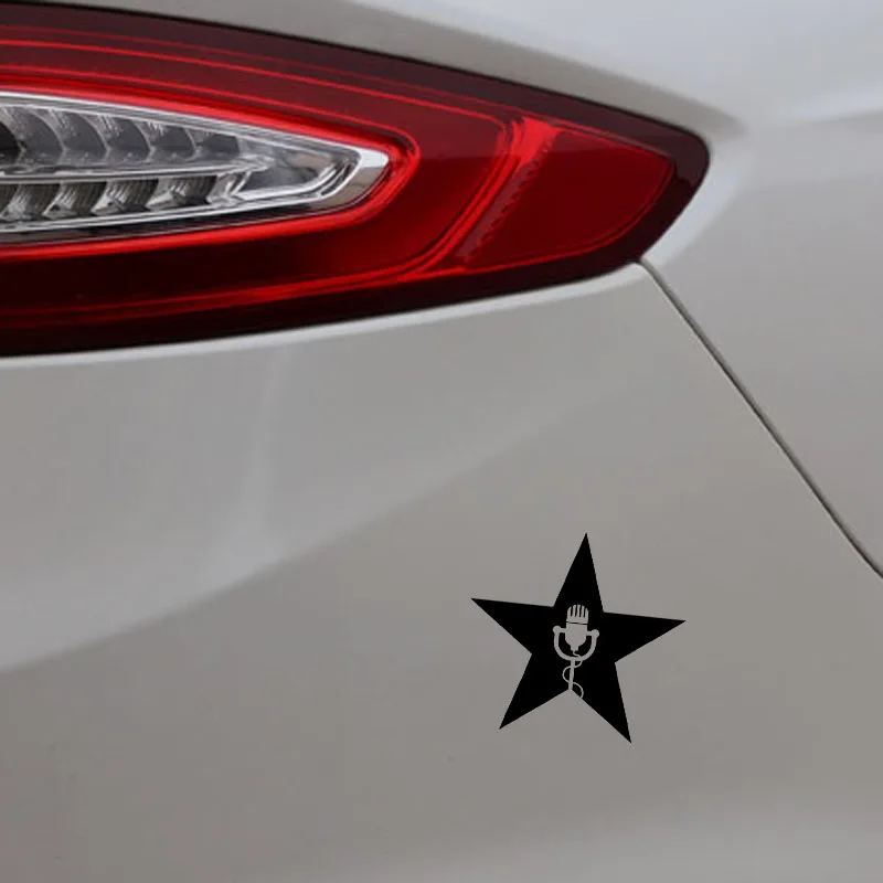 YJZT 12 6 см * виниловые наклейки на машину наклейка микрофон для караоке Star