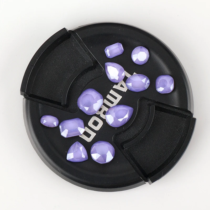 New prouduct 50pcs/pack pointback Glue on nail art Purple Lotus Moka rhinestones 539MK high quality glass crystal | Дом и сад