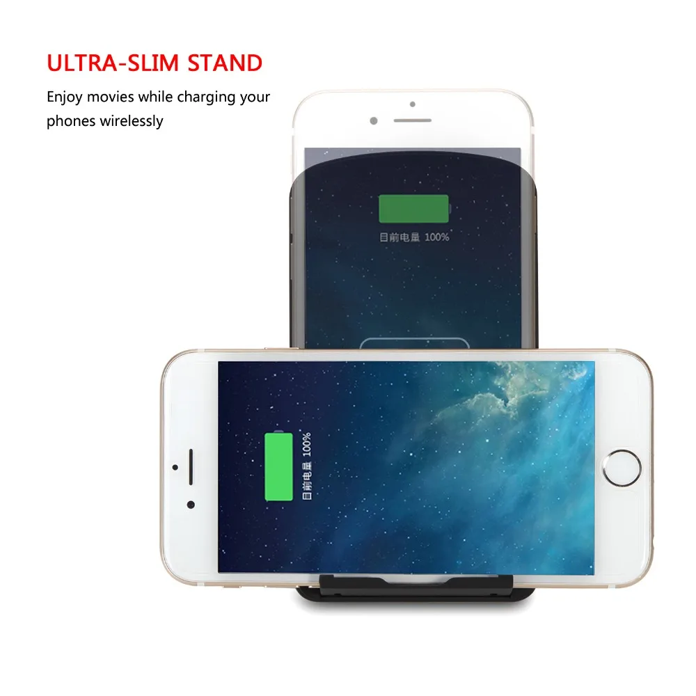 3-катушки Ци Беспроводной Зарядное устройство раскладной стенд с Светодиодный