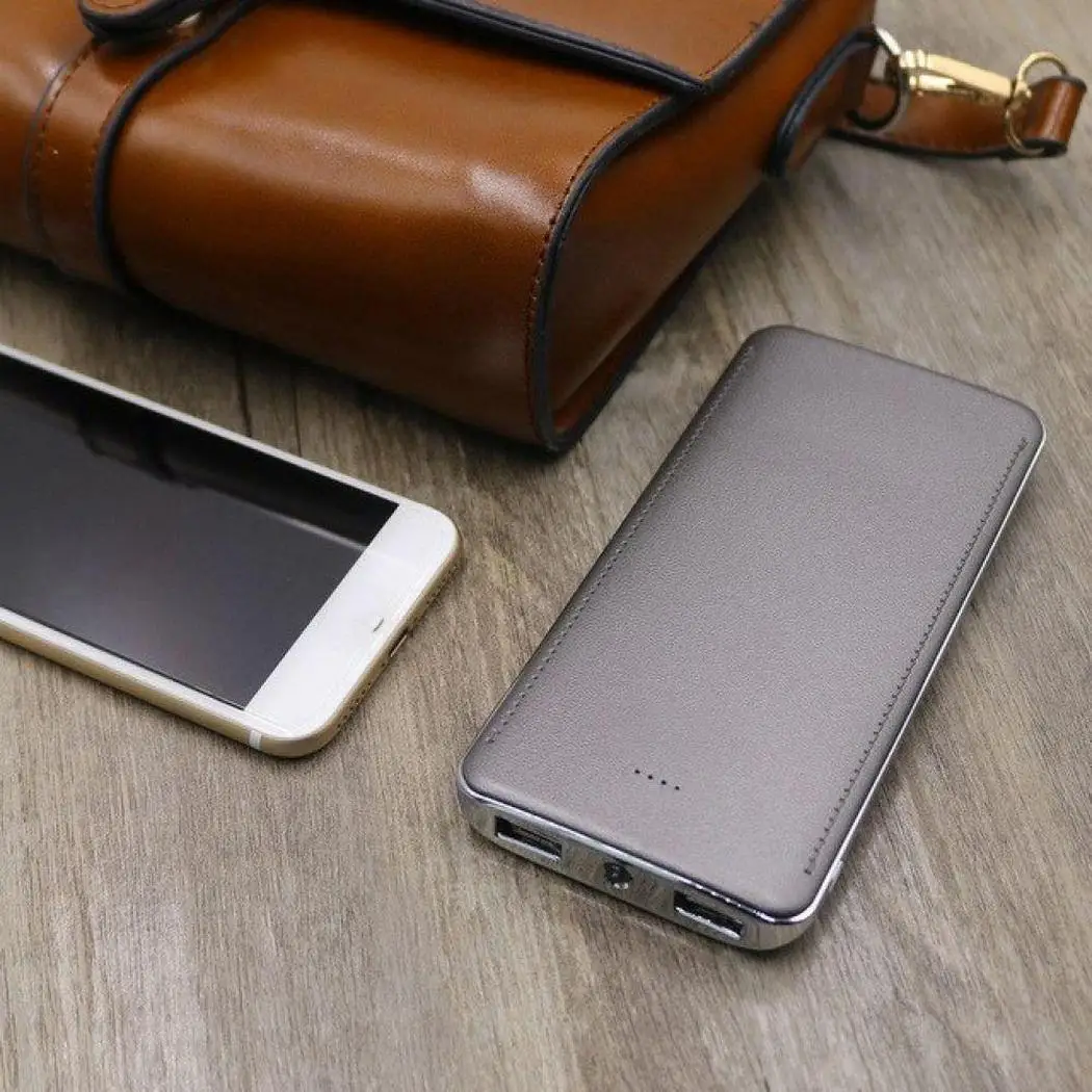 10000mAh Портативный внешний аккумулятор с двумя USB светодиодный фонарик Внешний