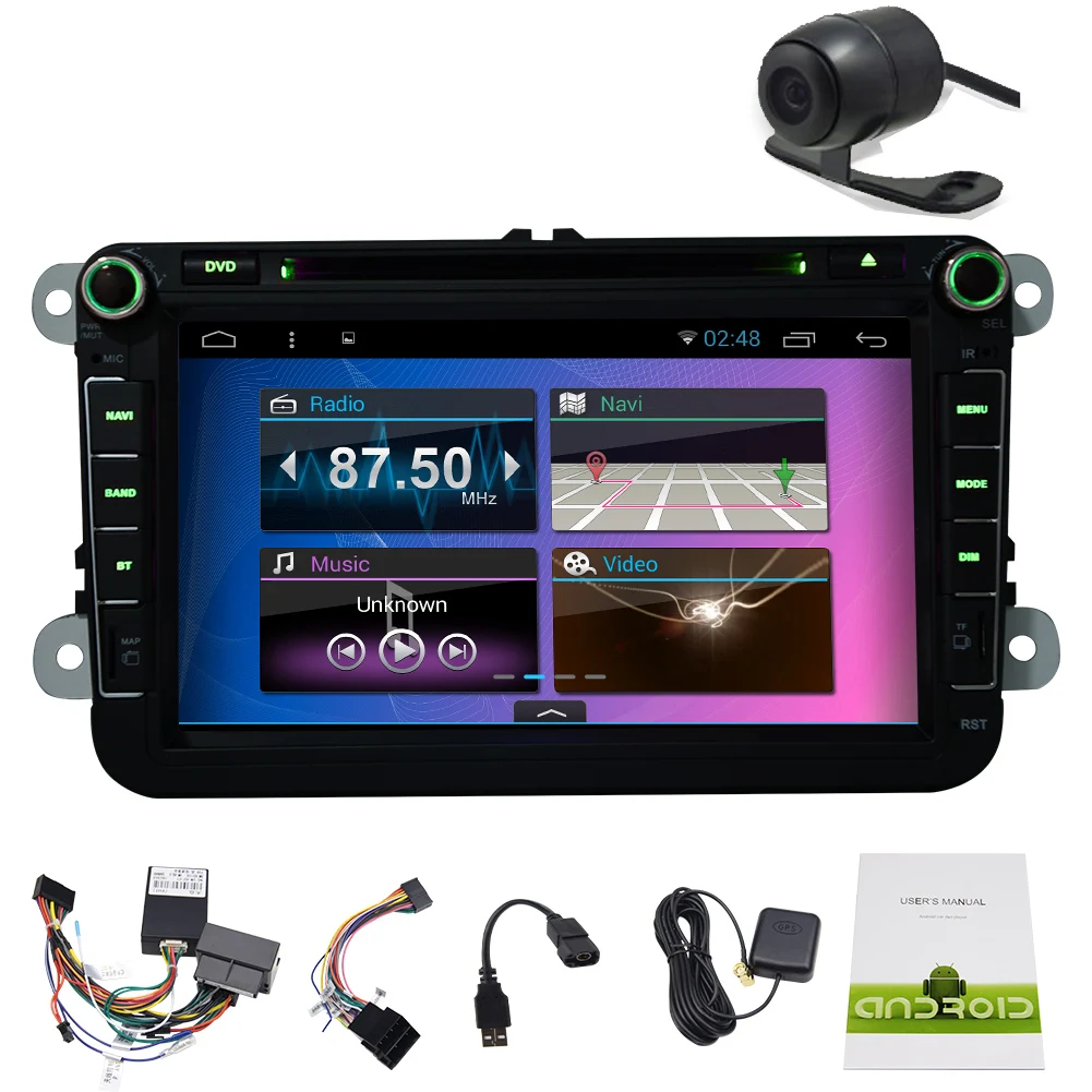 Android 5 1 автомобильный DVD Wi Fi Авто 2 din USB 4 х ядерный ПК 8 &quotстерео для Фольксваген