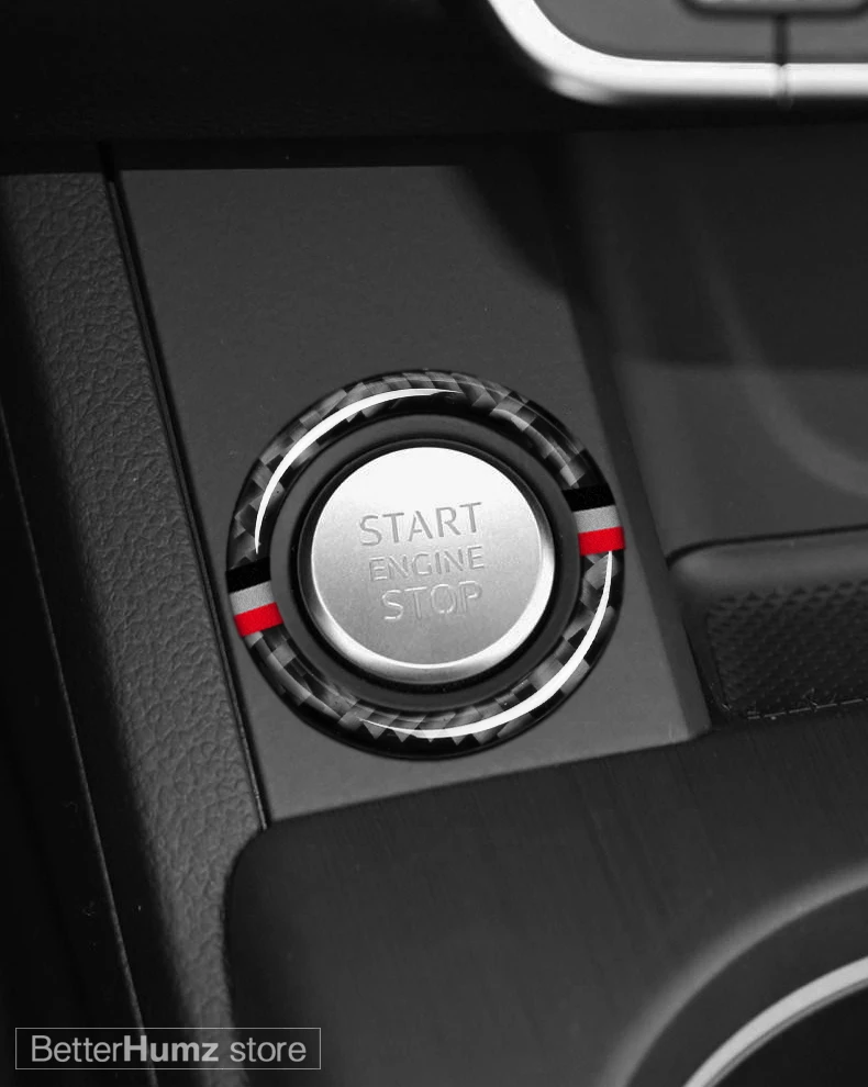 Для Audi A3 A4 A5 A6 c5 c6 Q5 Q7 S3 S6 S7 автомобильный двигатель из углеродного волокна кнопка запуска стоп накладка кольцо для ключей наклейки и наклейки для автомобиля