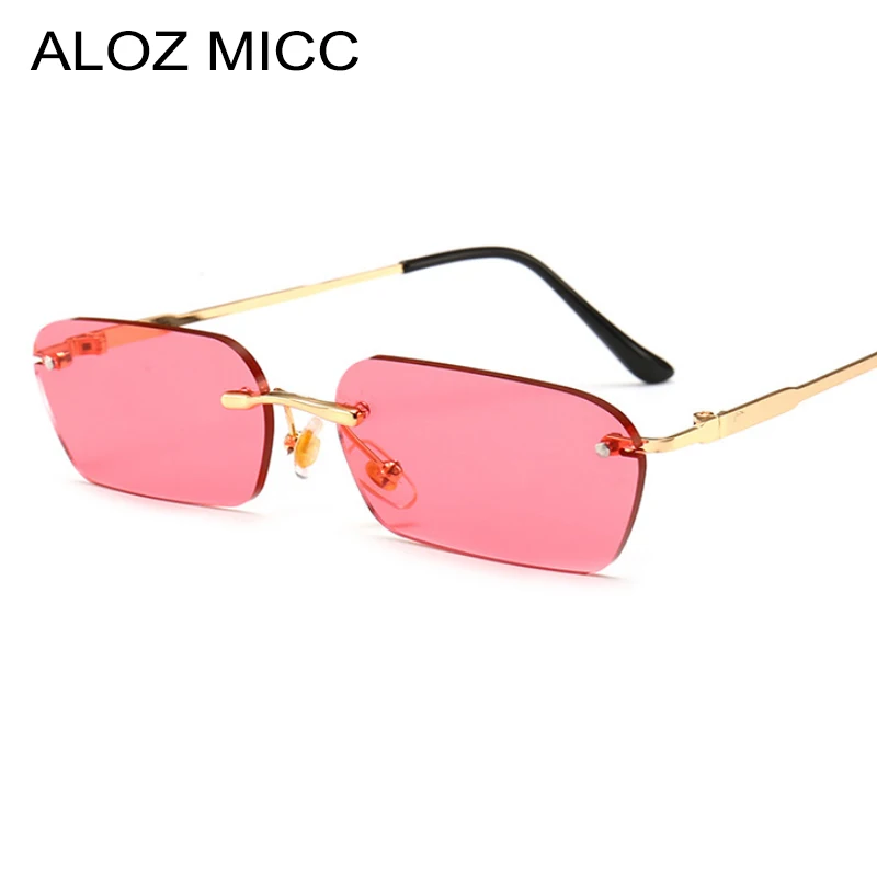 Очки солнцезащитные ALOZ MICC без оправы UV400 Q40 для мужчин и женщин прямоугольной