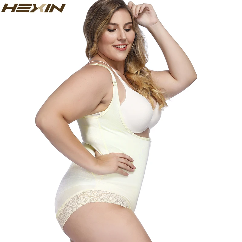 HEXIN женское Кружевное боди для похудения нижнее белье с регулировкой живота
