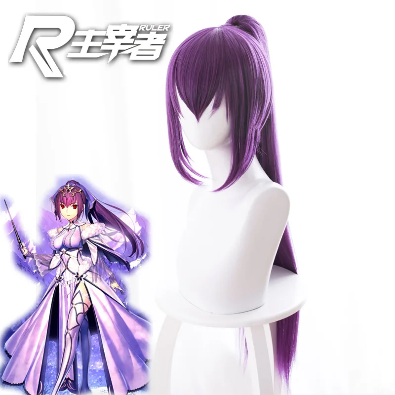 Аниме Fate/большой заказ FGO Scathach парик Lancer фиолетовый хвост версия 80 см косплей