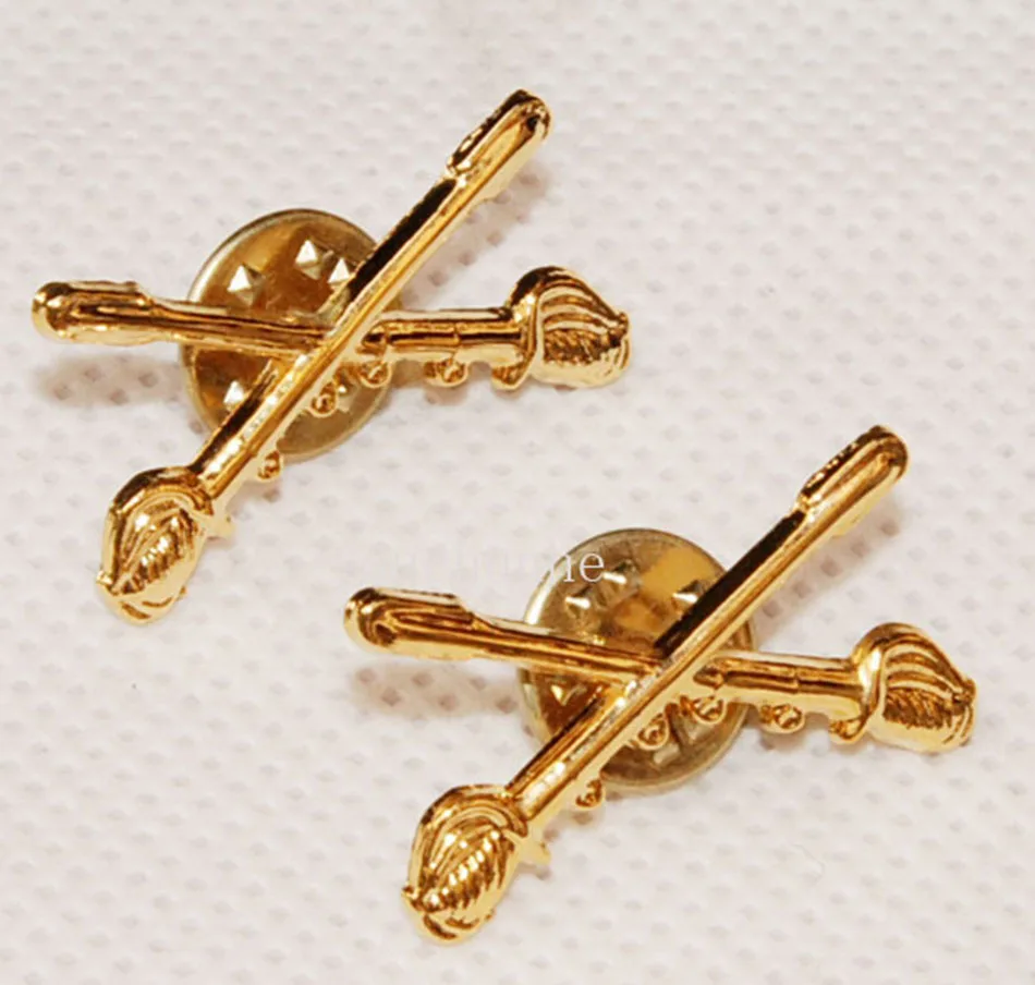 Пара WW2 армии США кавалерийские мечи металлический воротник значки PIN-US256