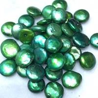 wholesale aa 12 14mm no hole dark green coin shaped loose freshwater pearlsold by lot10 pcs per lot
