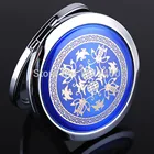 Круглое мини-зеркало для макияжа, портативное ручное зеркало, двухстороннее косметическое зеркало для туалетного столика, складное компактное зеркало, карманное косметическое зеркало