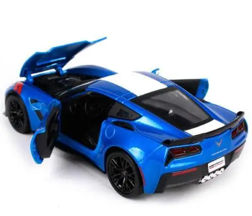 Спортивная литая модель гоночного автомобиля Maisto 1:24 2017 Corvette GT Grand синяя