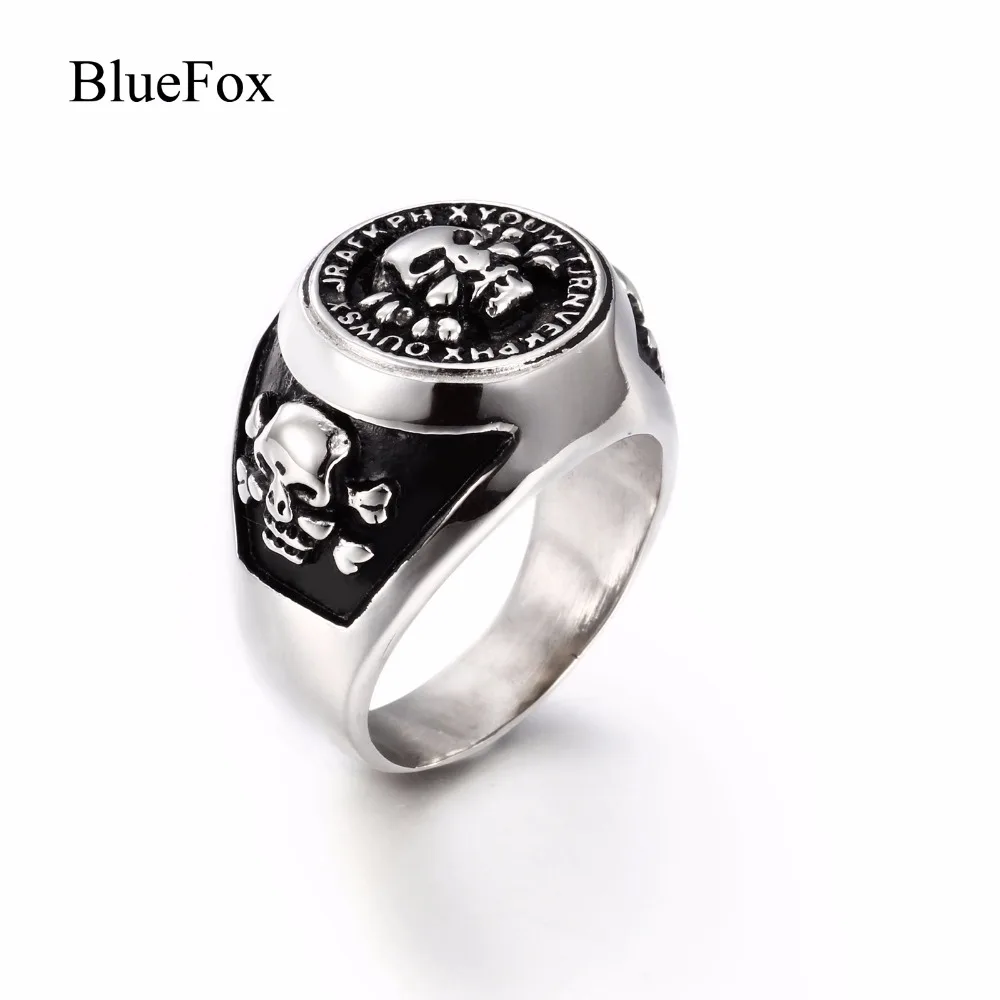 Модные Талисманы Панк Скелет кольцо Для мужчин 316L Титан Нержавеющая сталь Chic