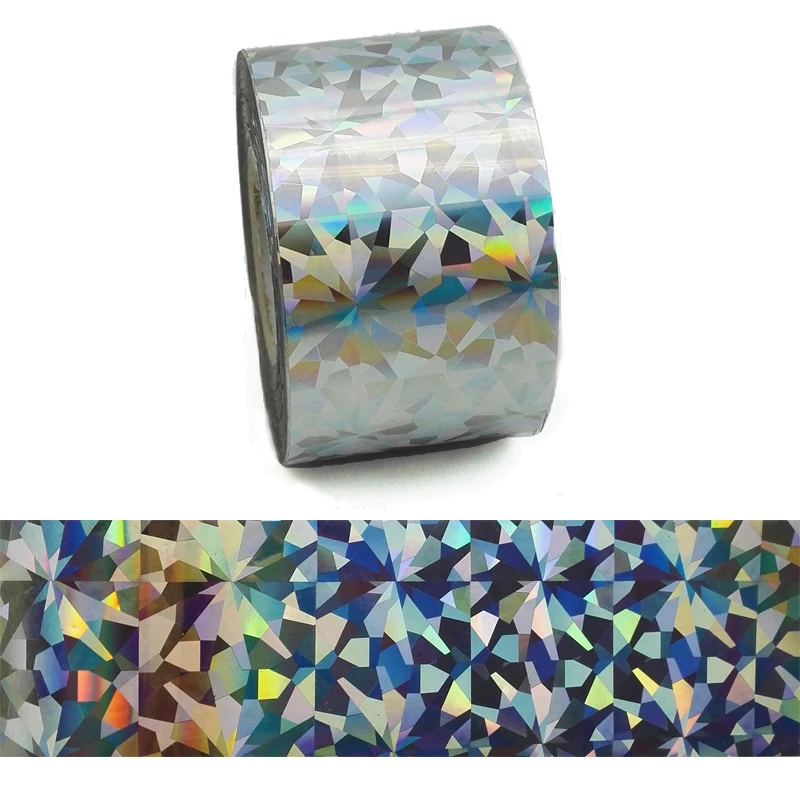 

1Roll 120M*4CM Holographic Nail Transfer Foils Laser Silver Diamond Nail Art Stickers Manicure Water Transfer Foils Nail Tips