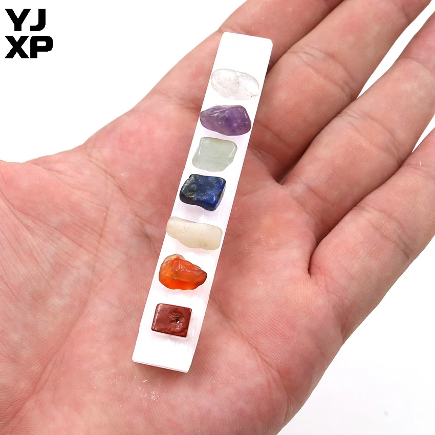YJXP 1 шт. натуральные грубые Кристаллы из гипса палочки селенита 7 чакр камень для