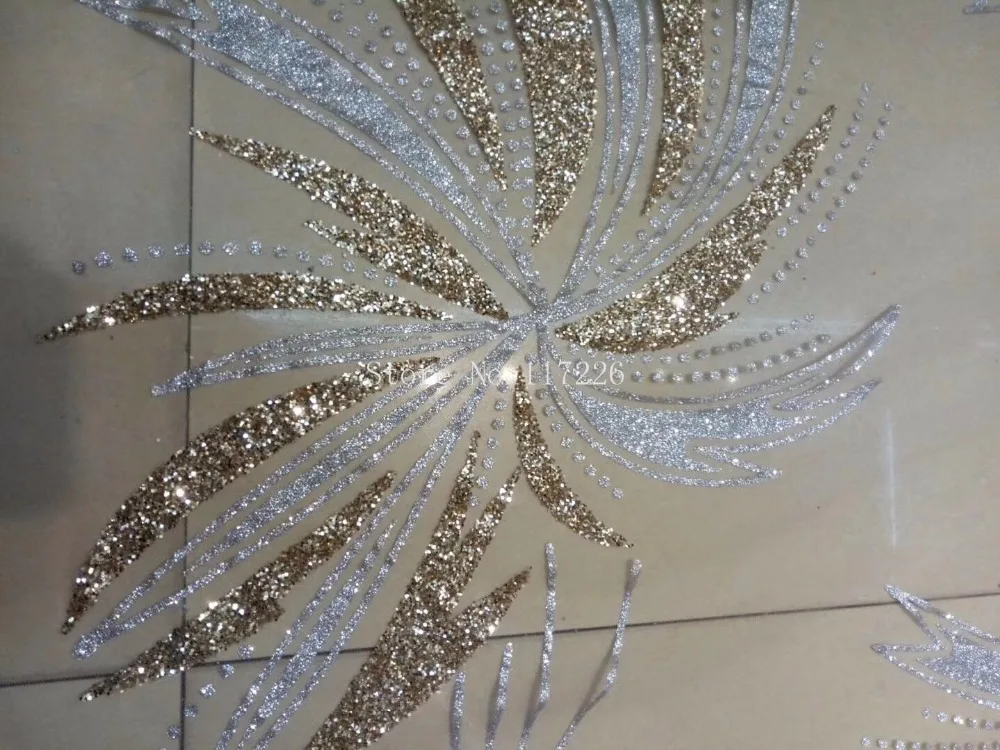 

high quality glued glitter net lace african net Lace fabric nigerian french fabric JRB-91215 with glitter