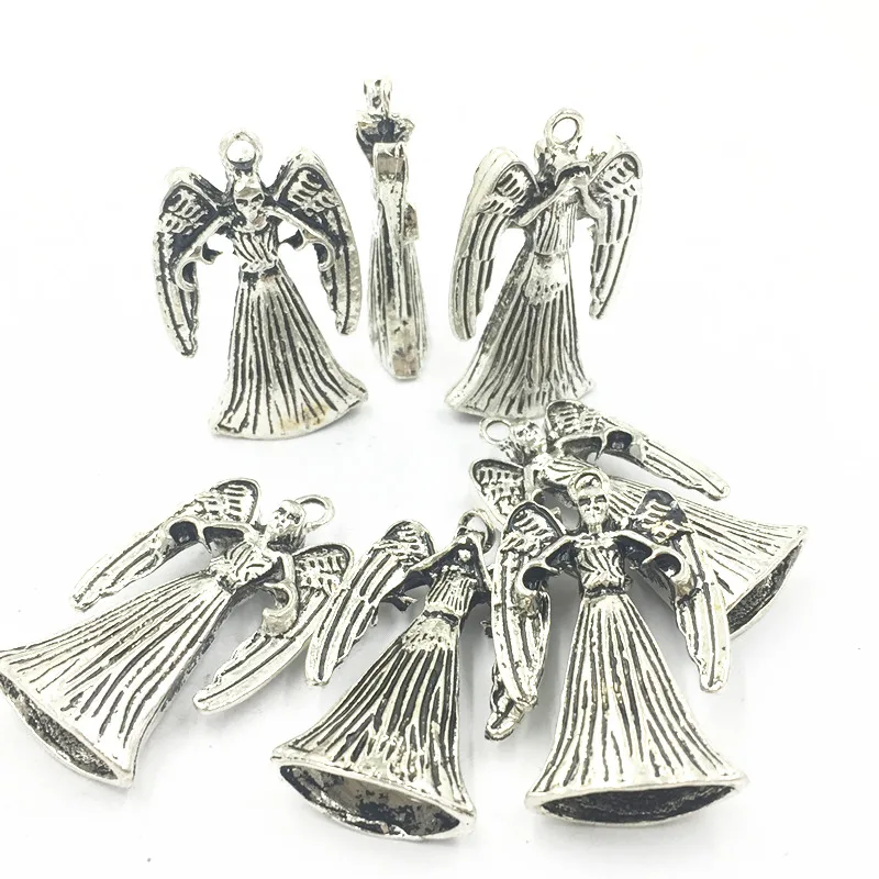 5 шт. антикварные серебряные подвески под бронзу дьявол с крылом металлические