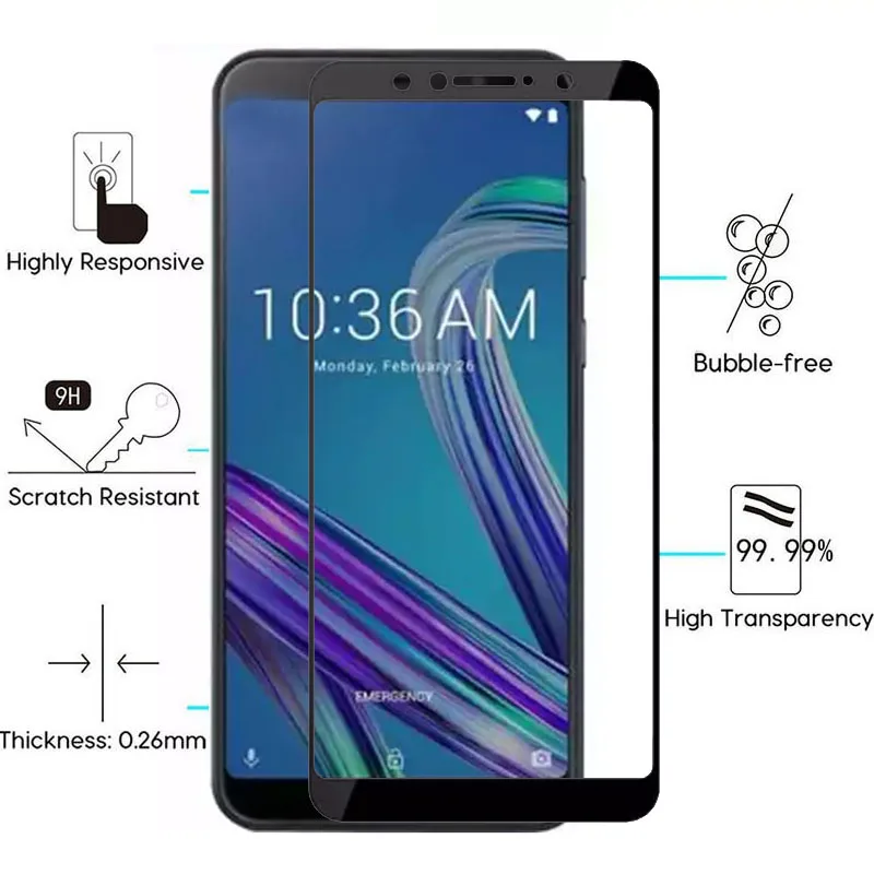 Защитное стекло закаленное для Asus Zenfone Max Plus Pro M1 Zb570tl Zb555kl Zb601kl | Мобильные телефоны