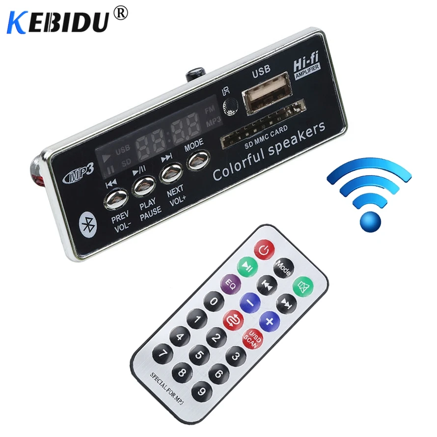 Kebidu Bluetooth MP3 Decoder Board Car Remote Controller Decoding Player Module Support FM Radio USB/SD LCD Screen | Электроника