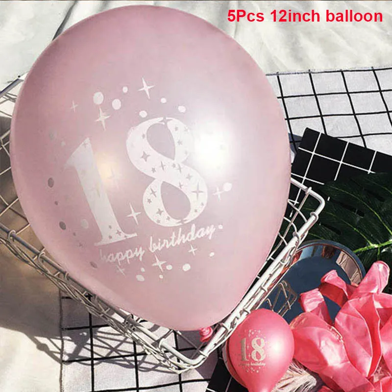 balloon 9 18 украшения для дня рождения 18 воздушные Шары Баннер для дня рождения 18 лет вечерние шары для взрослых с золотыми цифрами S2XN - Цвет: balloon 9