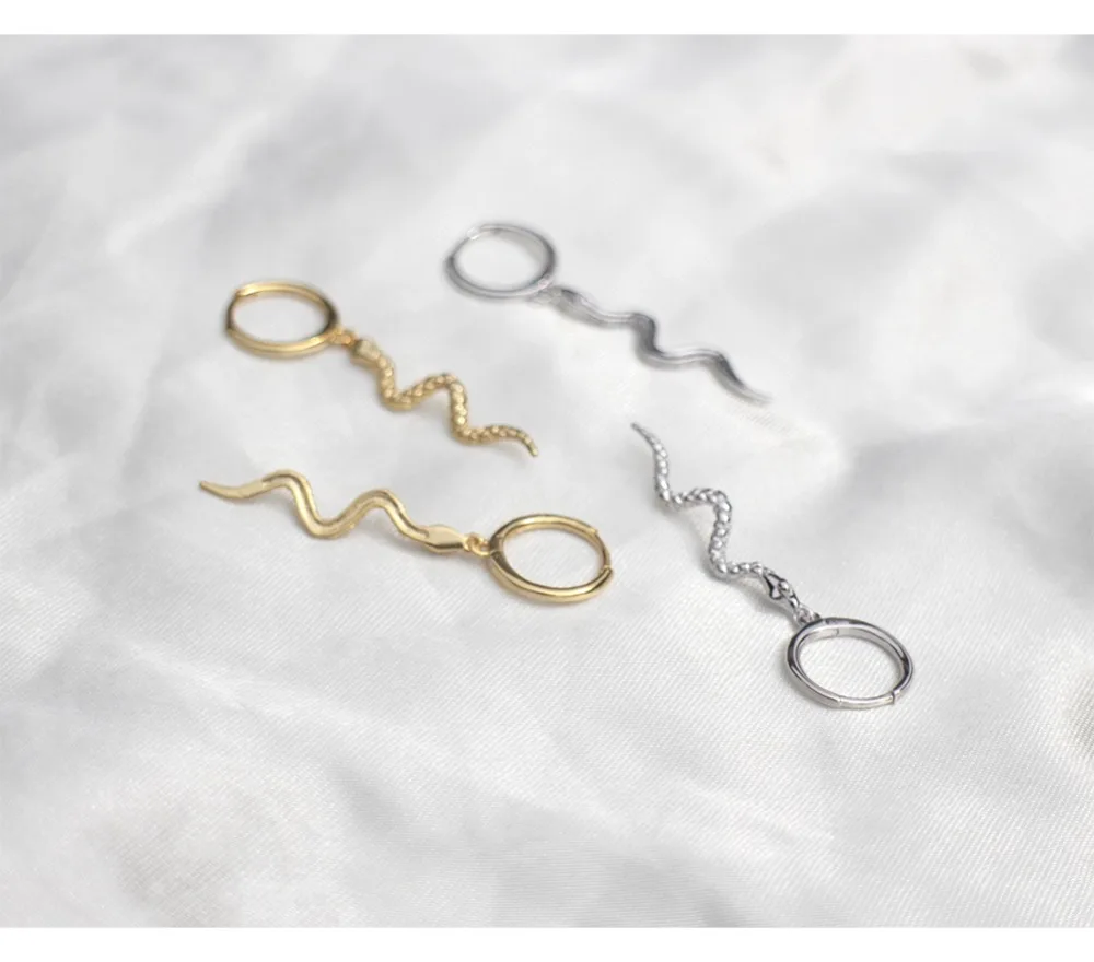 Серьги из стерлингового серебра 925 пробы, модные, персональные, змеиные, животные, кольцо для ушей, серьги-капли, трендовые, дикие, женские, серебряные, ювелирные изделия для ушей