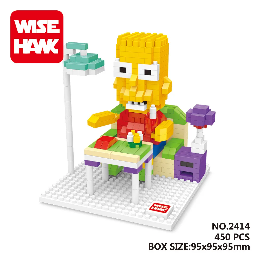 Wisehawk Micro Blocks The Simple DIY Mini Building Bricks Children Cartoon Small Figure 3D Anime Kids Toys for Child 2412-2415 | Игрушки и