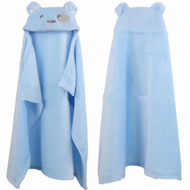 Детское одеяло с 3D рисунком животных Фланелевое банное полотенце капюшоном для