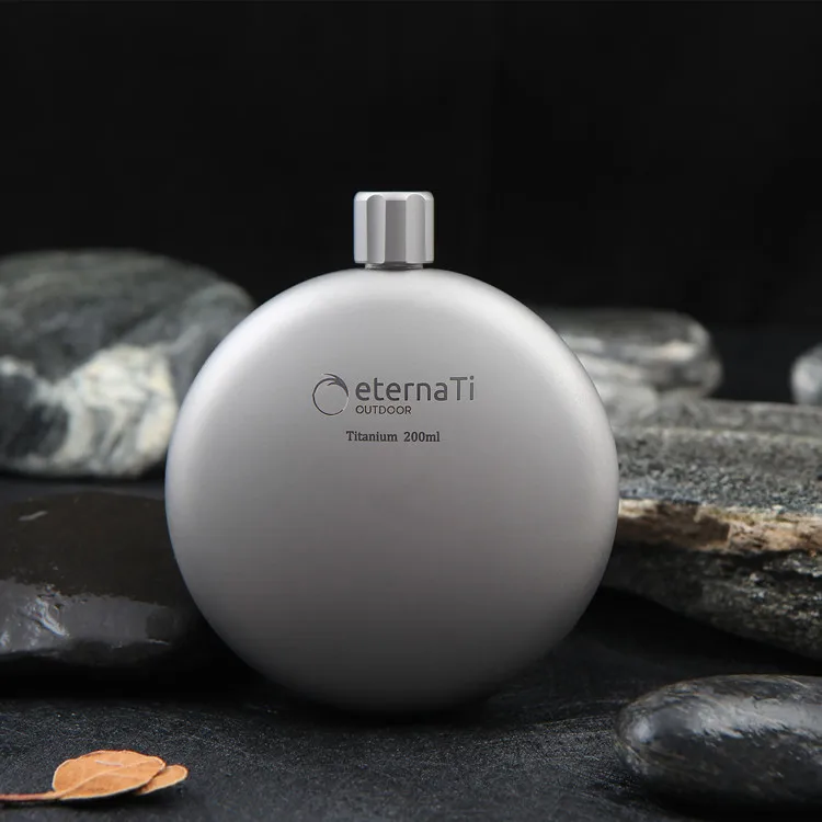 ETERNATI чистый титан 200 мл круглая фляга с воронкой