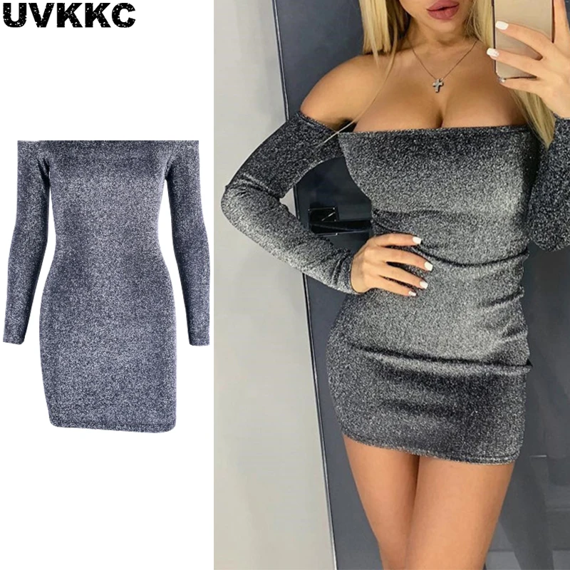 Uvkkc женское сексуальное платье 2019 Весна с открытыми плечами без бретелек Высокая