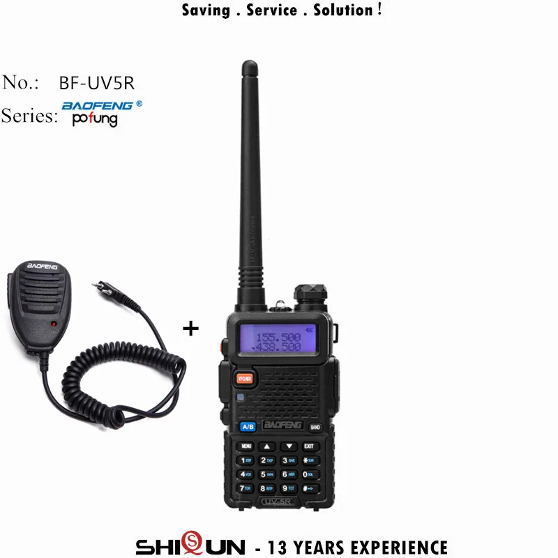 Black Plus Mic Baofeng UV-5R двухканальные рации двойной дисплей двухдиапазонный Baofeng UV5R портативный 5 Вт UHF VHF двухстороннее радио Pofung UV 5R КВ трансивер - Цвет: Black Plus Mic