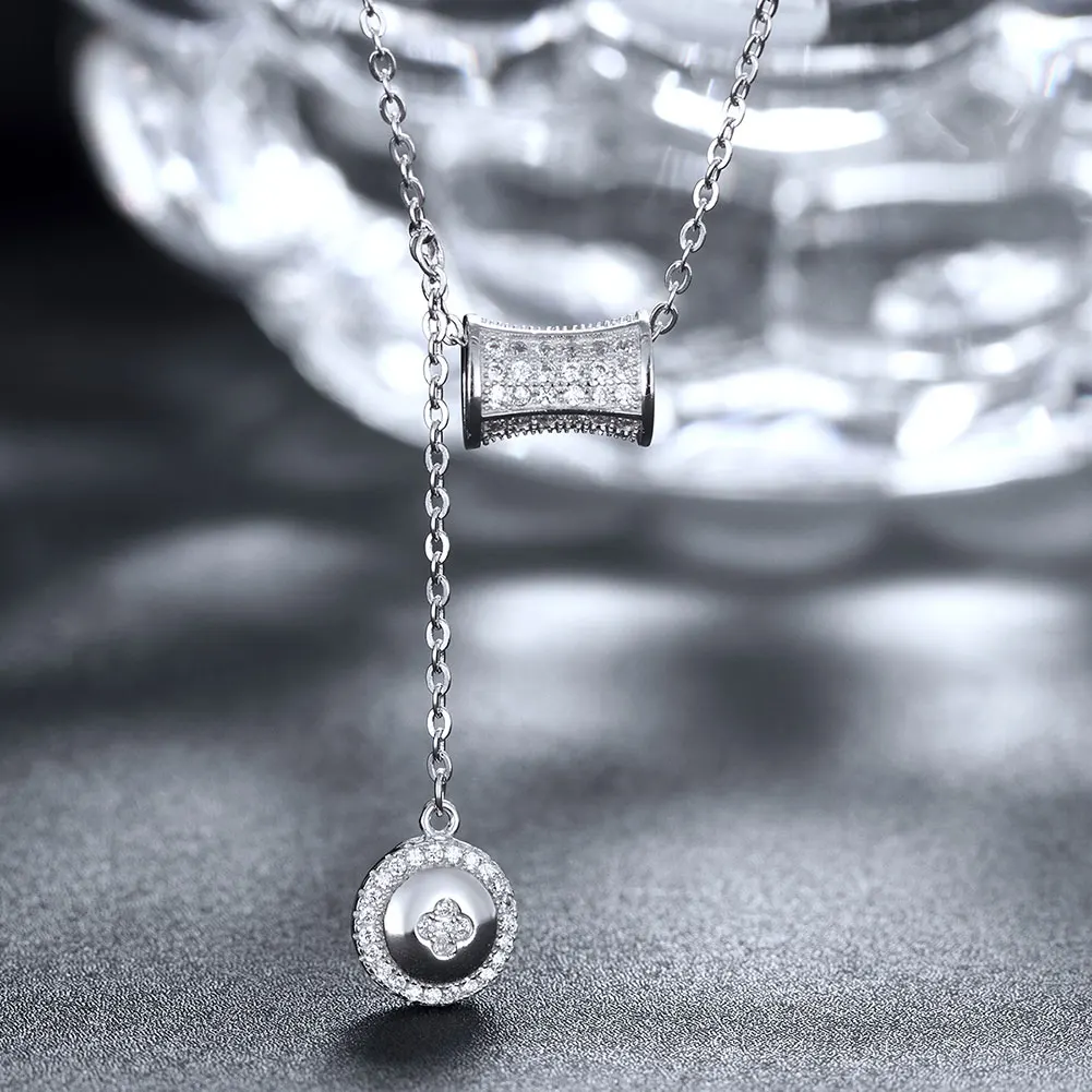 Муто 925 Кнопка серебра Форма ожерелья и кулоны Для женщин Мода Fine Jewelry CZ цепи SVXL7004 |