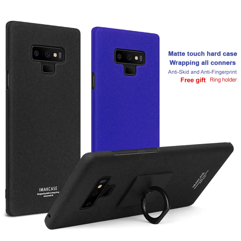 IMAK Для samsung Galaxy Note 9 8 матовый ковбойский зыбучий песок чехол+ кольцо держатель для SS Galaxy S8 S9 Plus S9+ задняя крышка