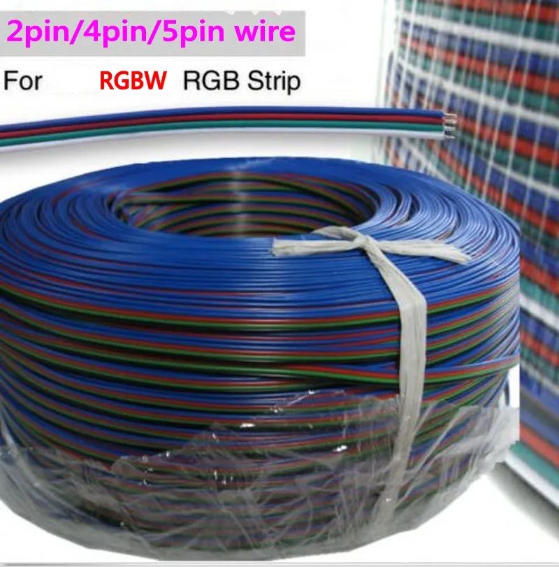 Удлинительный кабель RGB RGBW с 2/3/4/5 контактами 1 м/10 м/20 м/100 м Светодиодная лента шнур
