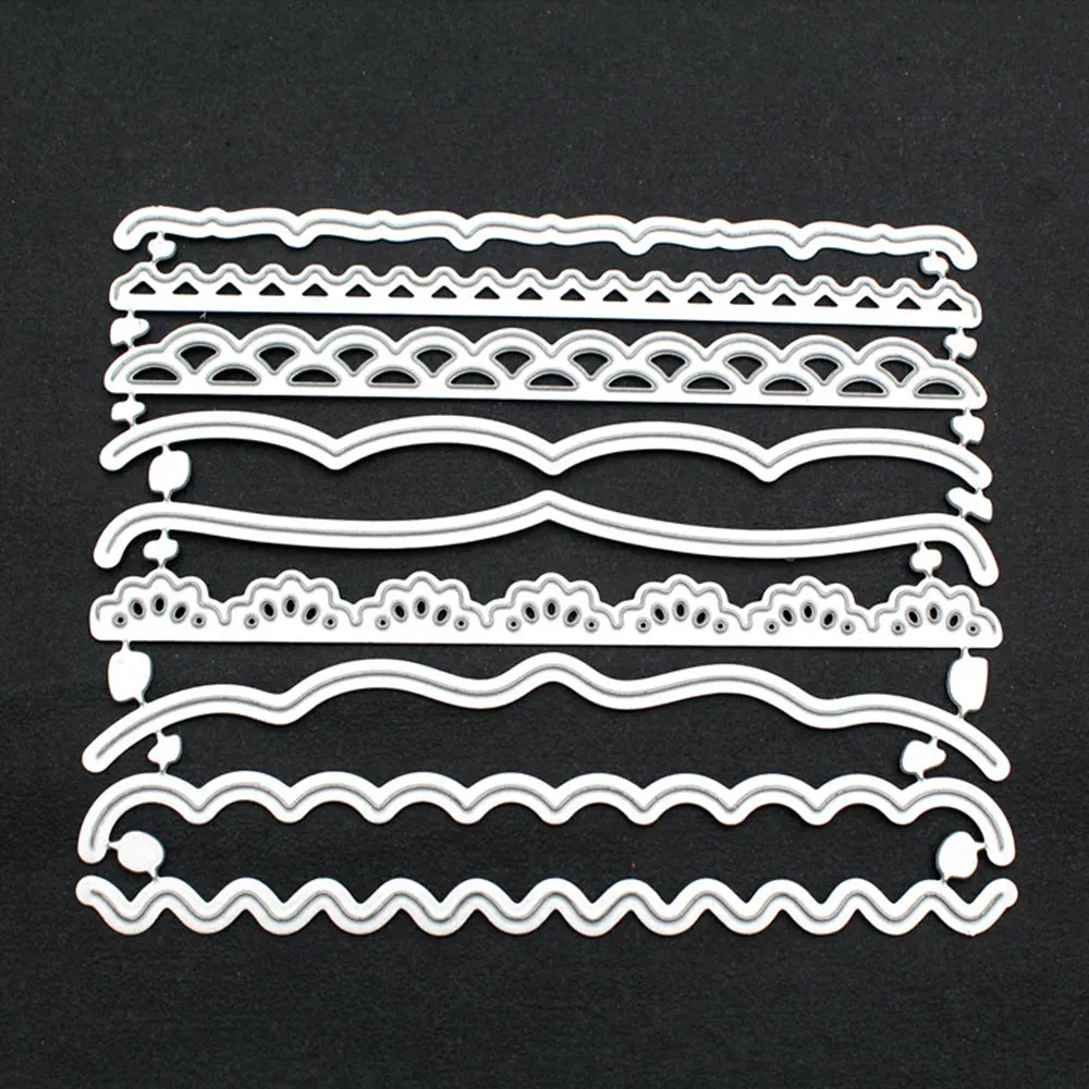 Wavy Lace Metal Cutting Dies Carbon Steel Wave Cutter Stencil Scrapbook Photo Album Embossing Card Decoration DIY Craft