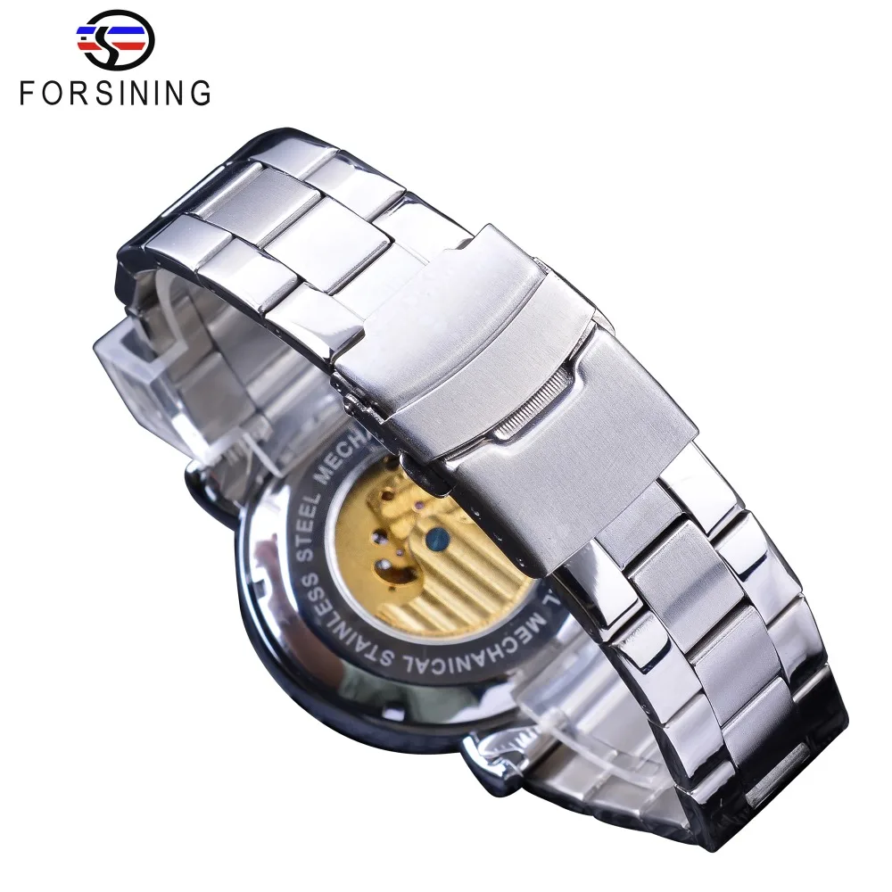 Forsining 2019 Royal Moon Phase золотые прозрачные часы мужские автоматические топ бренд