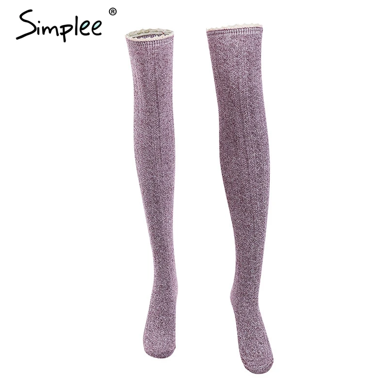 Simplee Сексуальные Вязаные кружевные женские чулки зима осень облегающие леггинсы
