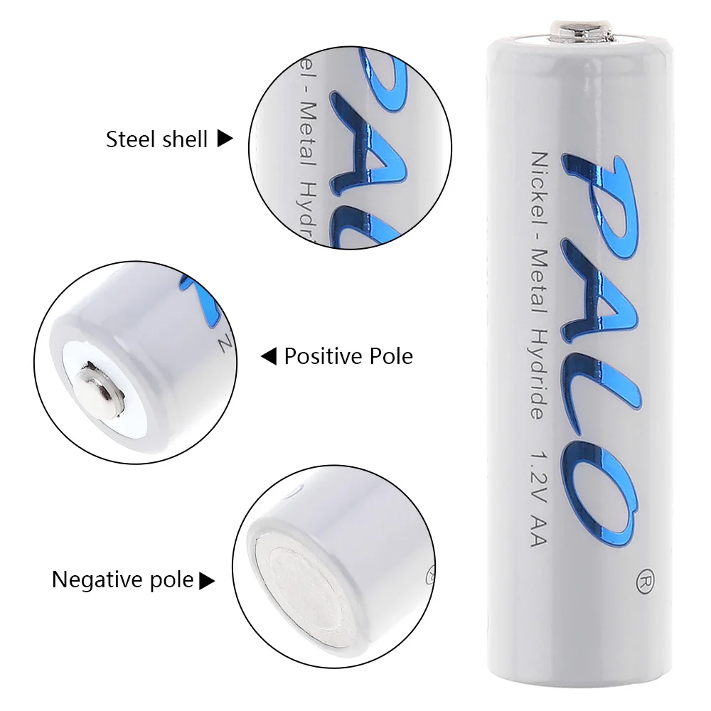 PALO AA Аккумуляторная батарея 1 2 V AA3000mAh Ni MH предварительно Заряженная