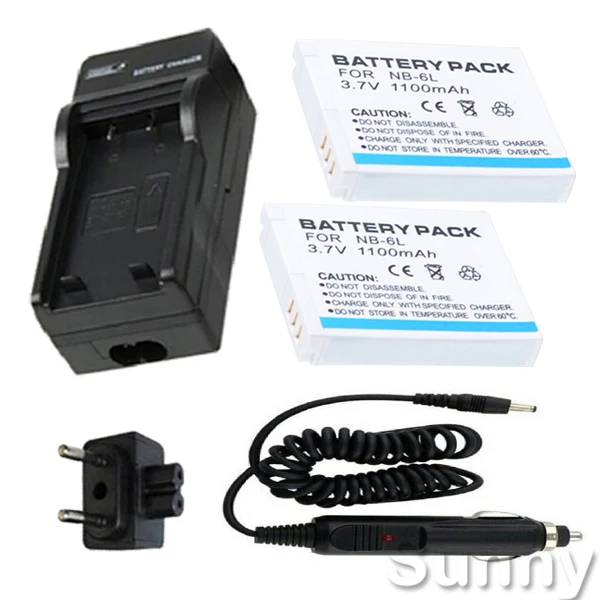 NB-6L аккумулятор 2-Pack + зарядное устройство для Canon PowerShot SX240HS SX260HS SX270HS SX280HS SX500IS SX510HS