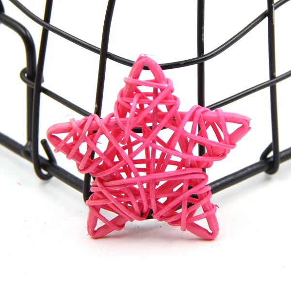 Pink 10 шт. милые 6 см Ротанговые звезды Сепак такрау дома Свадьба Рождество/День рождения/вечерние DIY украшения из ротанга мяч детские игрушки украшения - Цвет: Pink