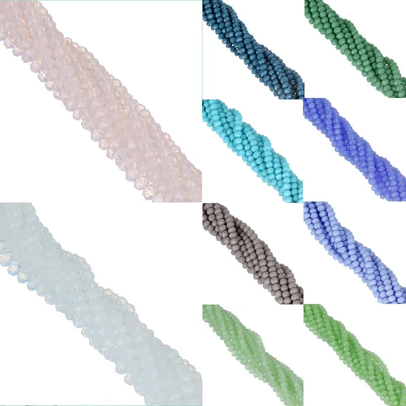 Биконусные Круглые разноцветные стеклянные бусины граненые бусины-разделители